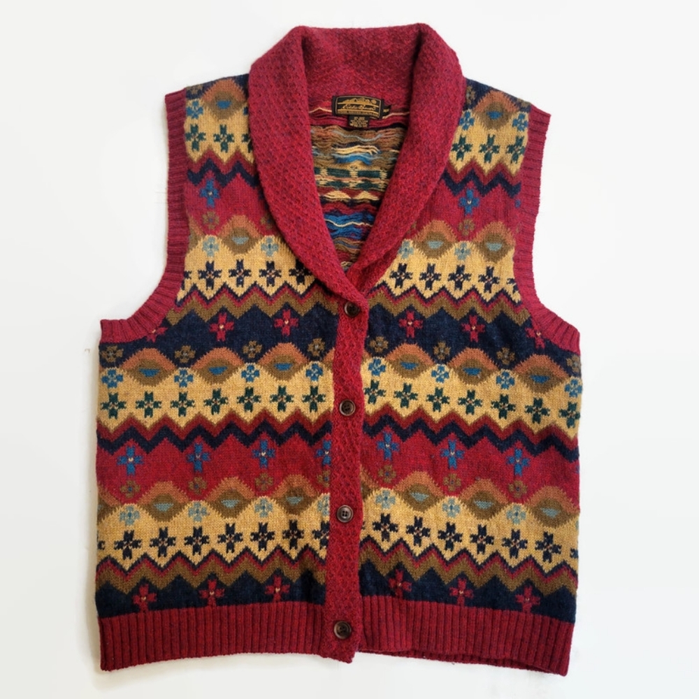 Vintage Eddie Bauer Wool Southwestern Sweater Vest